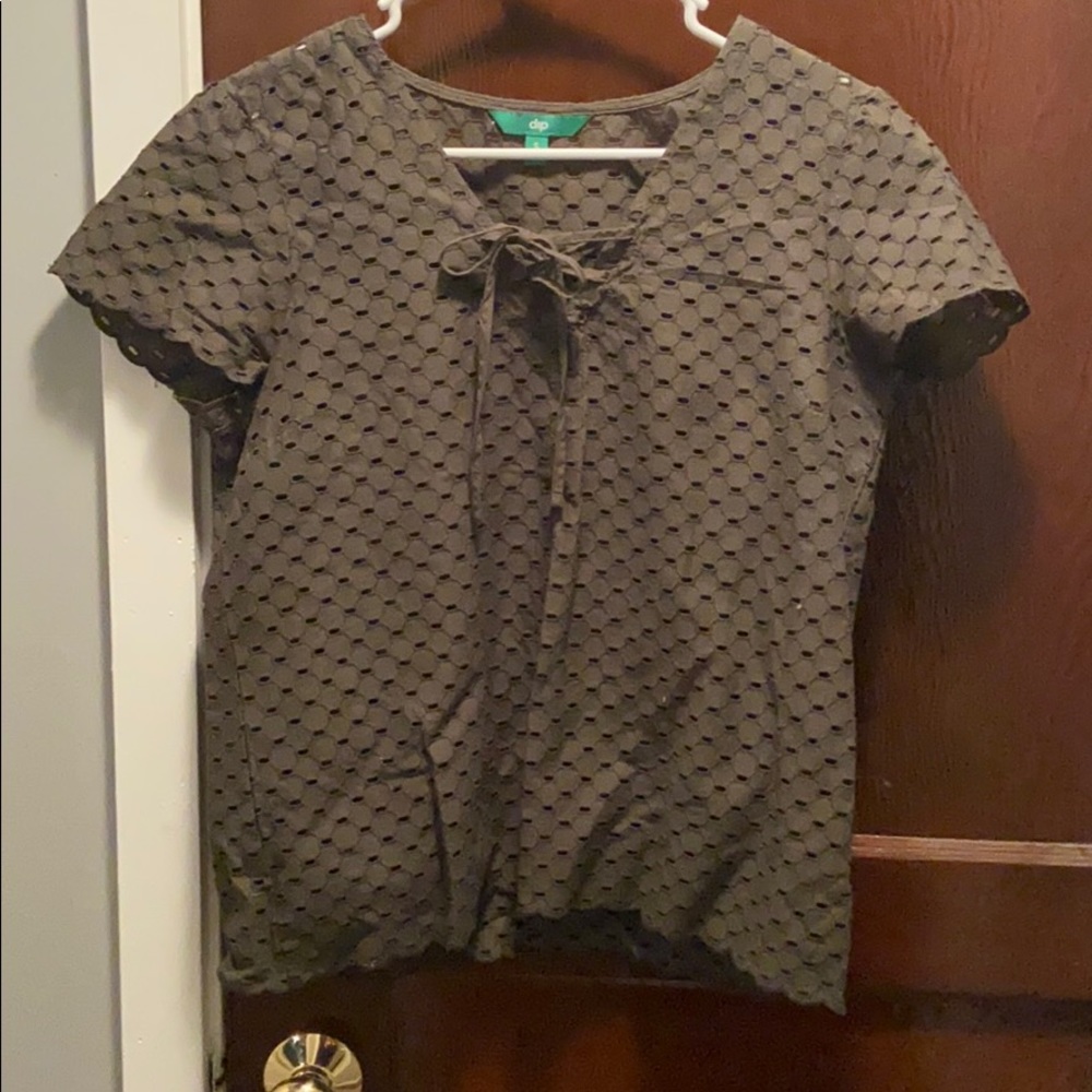 Shirt sleeve dark green blouse